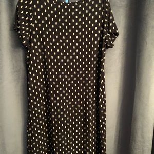 J.Jill black and cream pleat back knee length dress